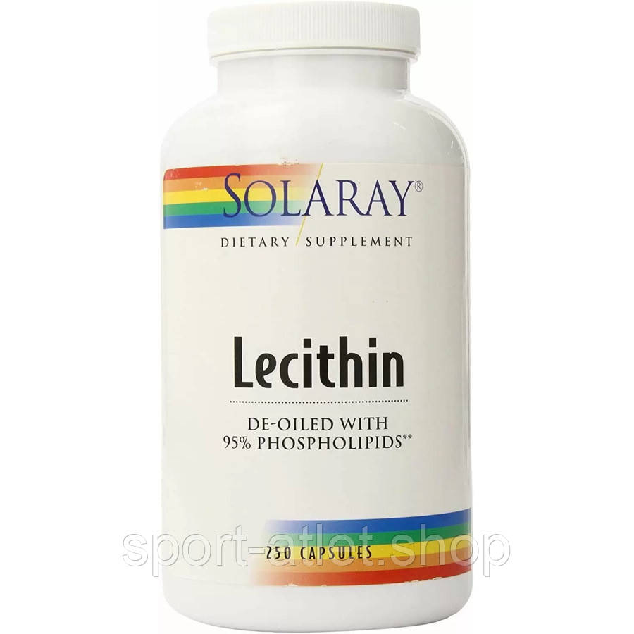 Натуральна добавка Solaray Lecithin, 250 капсул
