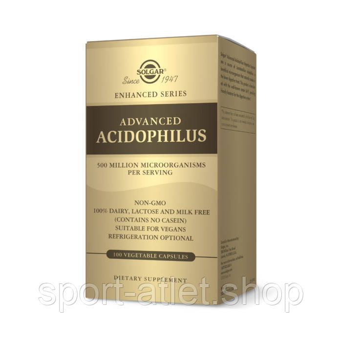 Пробіотики і пребіотики Solgar Advanced Acidophilus, 100 вегакапсул