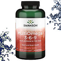 Жирные кислоты Swanson Multi Omega 3-6-9 120 гелевых капсул