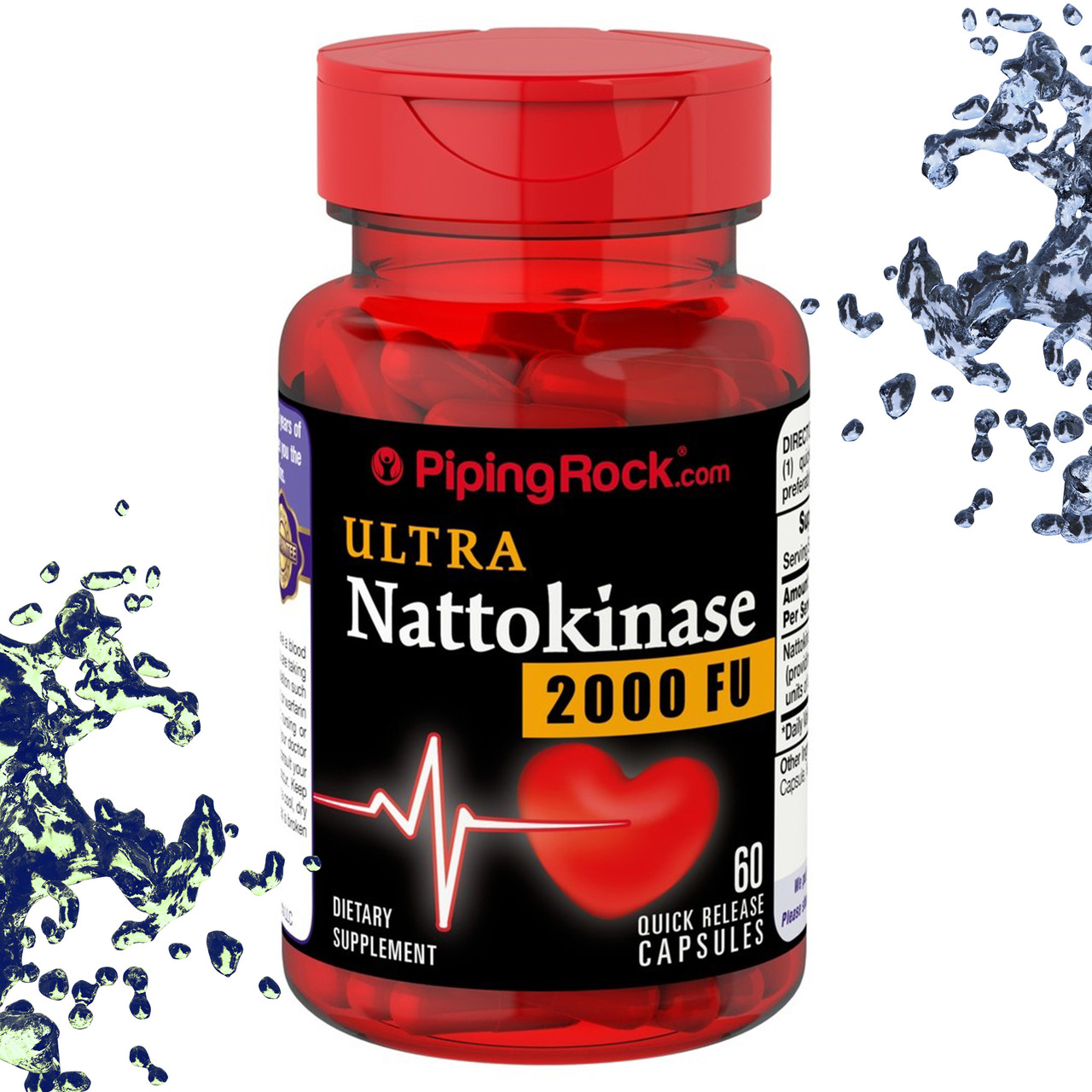 Наттокіназа Piping Rock Ultra Nattokinase 100 мг 2000 FU 60 капсул, фото 1