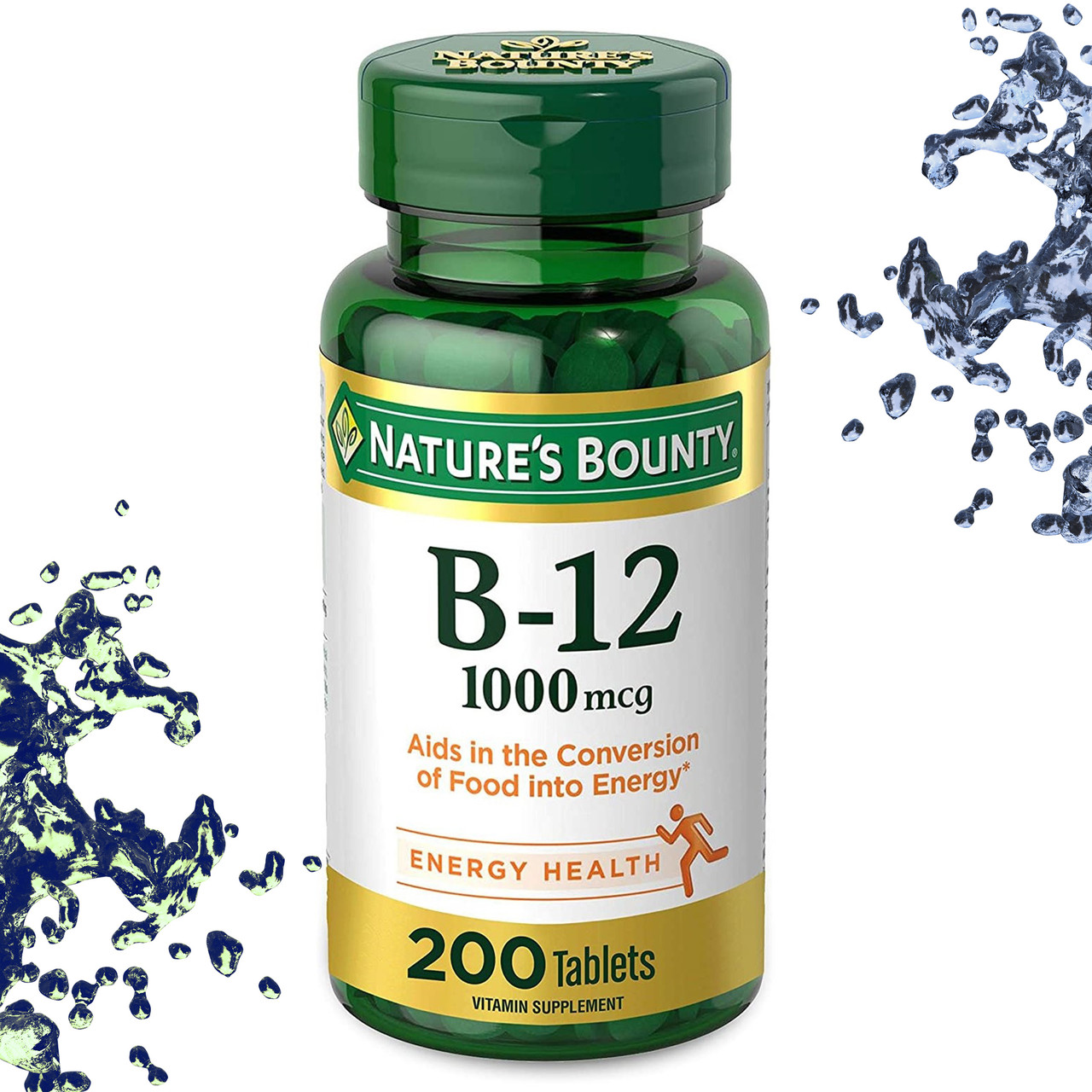 Вітамін В-12 Nature's Bounty B-12 1000 мкг 200 таблеток (вегетаріанських), фото 1