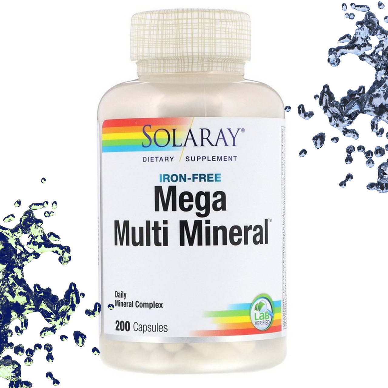 Мінеральний комплекс Solaray Mega Multi Mineral Iron Free (Без заліза) 200 капсул, фото 1