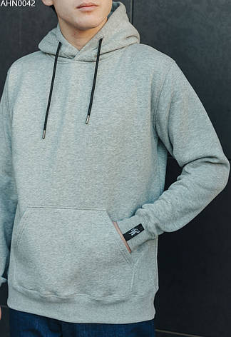 Толстовка чоловіча осінь/зима Staff gray melange basic fleece сірий меланж AHN0042 XS, 44, фото 2