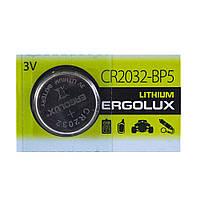 Батарейка ERGOLUX CR 2032 Lithium 3V, Silver