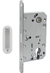 Замок врізний для міжкімнатних дверей магнітний під циліндр PZ Comit матовий хром