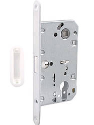 Замок врізний для міжкімнатних дверей магнітний під циліндр PZ Comit білий