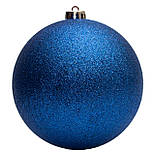 Набір ялинкових іграшок - кулі, 2 шт, D15 см, синій, мікс, пластик (031344-2), фото 2