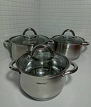 Набір посуду з нержавіючої сталі KingHoff 6 пр KH-4446, фото 3