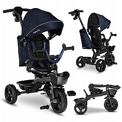 Триколісний велосипед Lionelo Kori Blue navy, для хлопчиків, з батьківською ручкою, 2 в 1