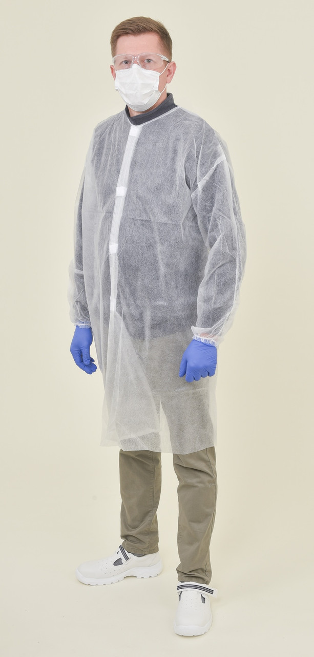 Одноразовий медичний халат на липучці, щільність 30 г/м2 Розмір L/XL, XXL