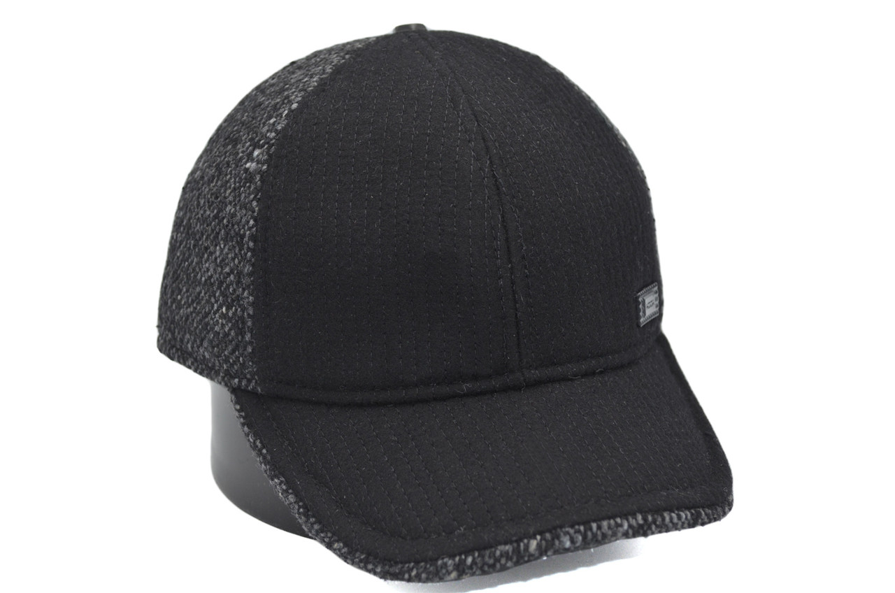 Утеплена вовняна бейсболка Hook чорно-сірий (H 0419-622)