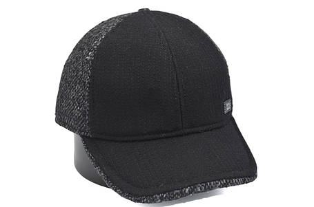 Утеплена вовняна бейсболка Hook чорно-сірий (H 0419-622), фото 1