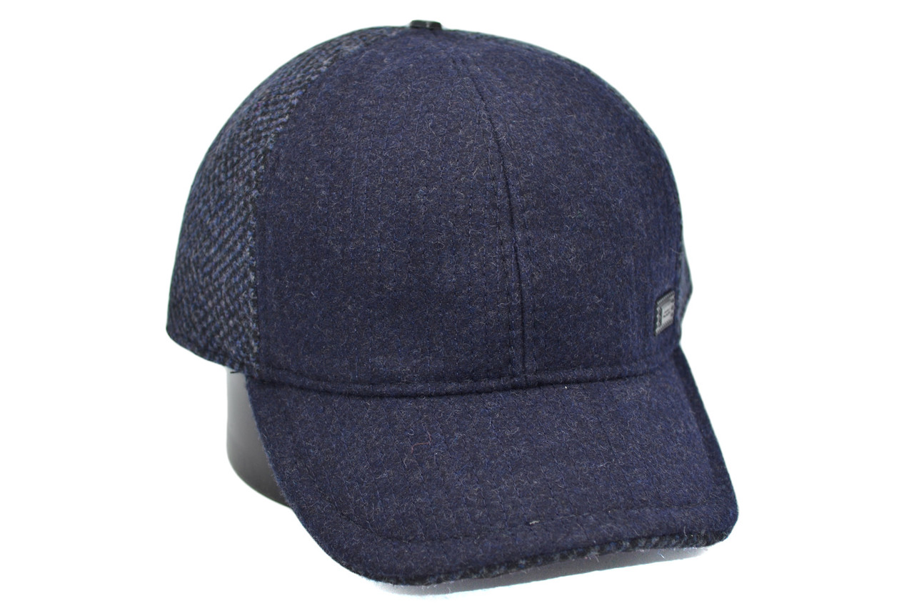 Утеплена вовняна бейсболка Hook синій джинс (H 0419-623)
