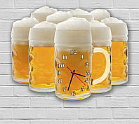 Часы настенные фигурные Пиво в бокалах 30x38 см