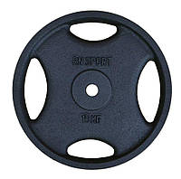 Блин (диск) 10 кг для гантели (штанги) с Quatro хватом под гриф Ø25мм