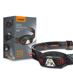 Налобний світлодіодний ліхтарик H015 VIDEX 330Lm 5000K (ЗАРЯДЖАЄТЬСЯ ВІД USB)