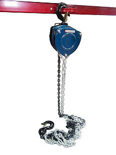 Лебідка механічна підвісна з пелюстковим механізмом фіксації ланцюга натягування, 2т