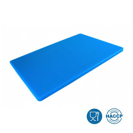 Двостороння дошка для LDPE 600 × 400 × 20 мм синя. Дошка для нарізки і обробки, фото 1