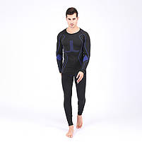 Термобілизна чоловіча Lesko A201 Black-Blue L для холодної погоди 1 шт., фото 3