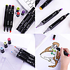 Скетч маркери для малювання (24шт, 36шт, 48шт, 60 шт, 80шт, 120шт, 262шт) / Набір маркерів для творчості / Двосторонні фломастери, фото 4