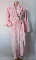 Нежный женский теплый халат розового цвета Sidney размер Л.48