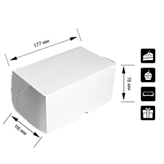 Коробка для торта КТ 0200 біла 177х118х78 мм (уп/100шт)