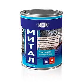 Грунт-емаль по металу Mixon Мітал безбарвний напівмат 1л