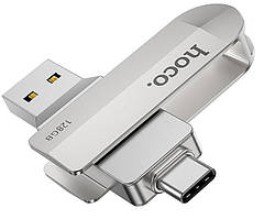 Флешка HOCO UD10 USB3.0 Type-C OTG 128GB, срібляста