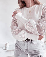 Милая женская блуза белая 9870