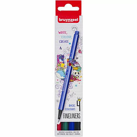 Набір лінерів Bruynzeel Fineliner Basic основні кольори 4 кольори