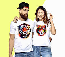 Футболки парні з новорічним принтом "Тигр та Тигриця" Push IT