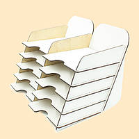 Органайзер-подставка лоток А6(лхдф) для бланков, буклетов, накладных, чеков на 10 отделений (PR411215)белый