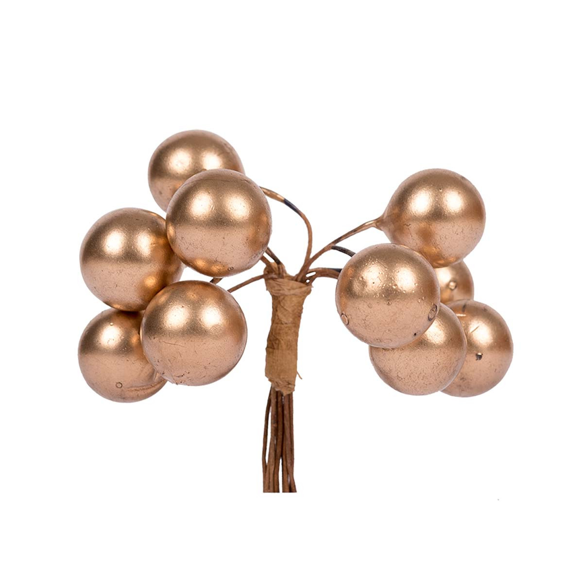 Ягоди декоративні Yes! Fun 15 мм, 9 шт / пучок, золото, фото 1