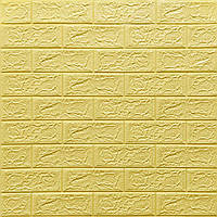 Самоклеющаяся декоративная 3D панель желто-песочный кирпич 700x770x5мм (009-5)