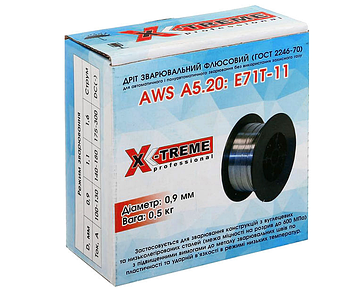 Дріт зварювальний флюсовий X-TREME Е71T-11; 0,9 мм х 0,5 кг (63603)