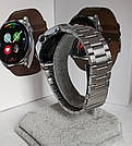 Чоловічі розумні годинник круглі час роботи до 5 днів браслет метал гарантія 12 місяців Smart DT3 Nitro Metal, фото 8