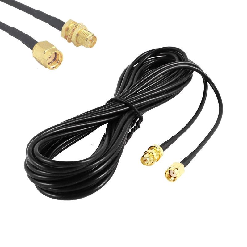 Кабель RP-SMA подовжувач 3 м для Wi-Fi антен, RG174, SMA мама–тато, фото 1