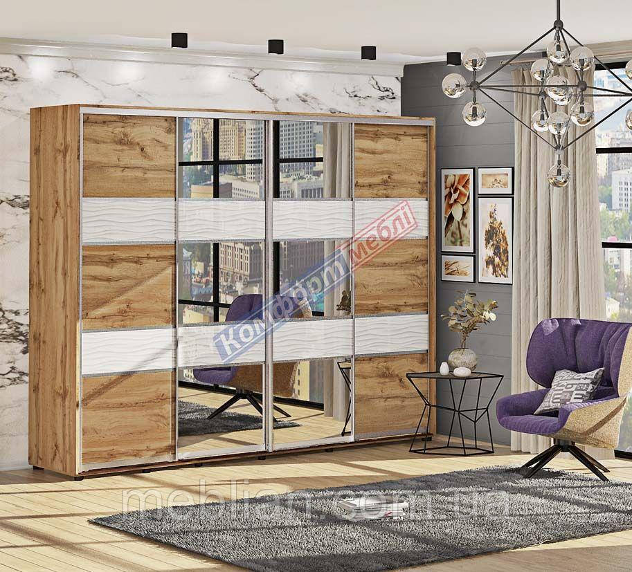 Шкаф-купе 3,6м "Модель 3" четырехдверный с зеркалом, фото 1