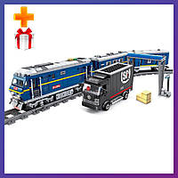 Детский конструктор Поезд DF11 Z с рельсами 98220 Тепловоз 1139 деталей + Подарок