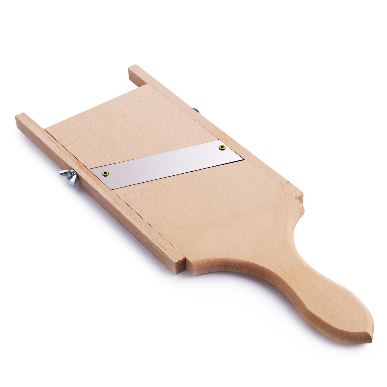 Ручна широка дерев'яна шатківниця для капусти і нарізки овочів і фруктів з одним лезом Wood&Steel (14*38 см)