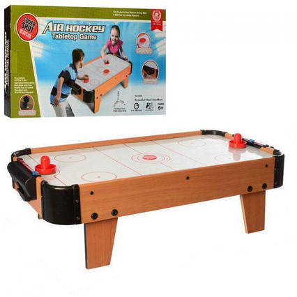 Аерохокей настільний Metr plus поле 76х38х21,5 см дерев'яний на батарейках (2364)