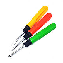 Викрутка 2 в 1 двостороння з пластиковою ручкою кольорова 17 см, фото 5