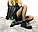 Зимові жіночі шкіряні черевики челсі Bottega Black Green (Шкіряні черевики Боттега на флісі чорно-зелені), фото 4