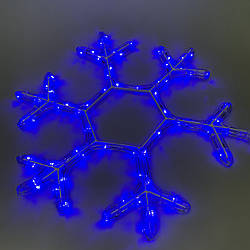 Світлодіодна гірлянда Сніжинка, 40 см, дюралайт, синій