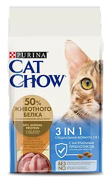Сухий корм Cat Chow Feline 3 в 1 корм для кішок з індичкою (формула потрійної дії), 1,5 кг