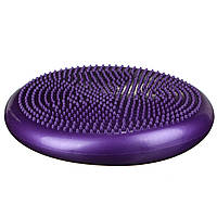Подушка массажная, балансировочная полусфера для йоги MS 1651, 34-34-3,5см, цвета в ассортименте фиолетовый