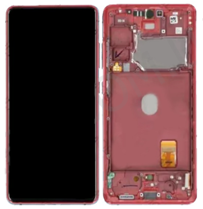 Дисплей для Samsung GH82-24219E | G780 Galaxy S20 FE з сенсорним склом в рамці (Червоний) Сервісний оригінал
