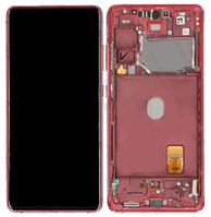 Дисплей для Samsung GH82-24219E | G780 Galaxy S20 FE с сенсорным стеклом в рамке (Красный) Сервисный оригинал