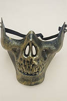 Полумаска череп, маска череп для лица Золото