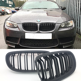 Решітка ноздрі BMW (БМВ) 3 series Е90 Е91 LCI (2009-2012) Матова 2 ребра